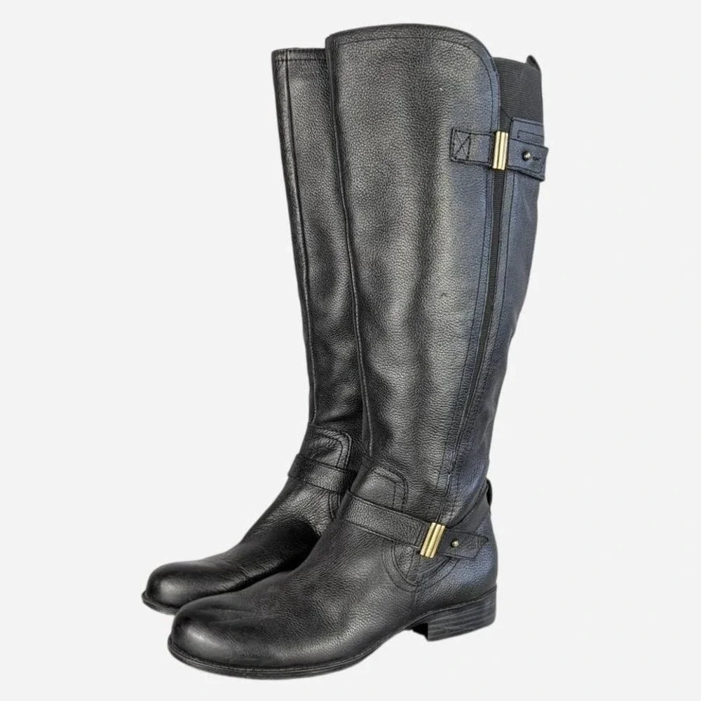 Naturalizer Joan N5 Comfort Leather Tall Riding Boot Black Size 6